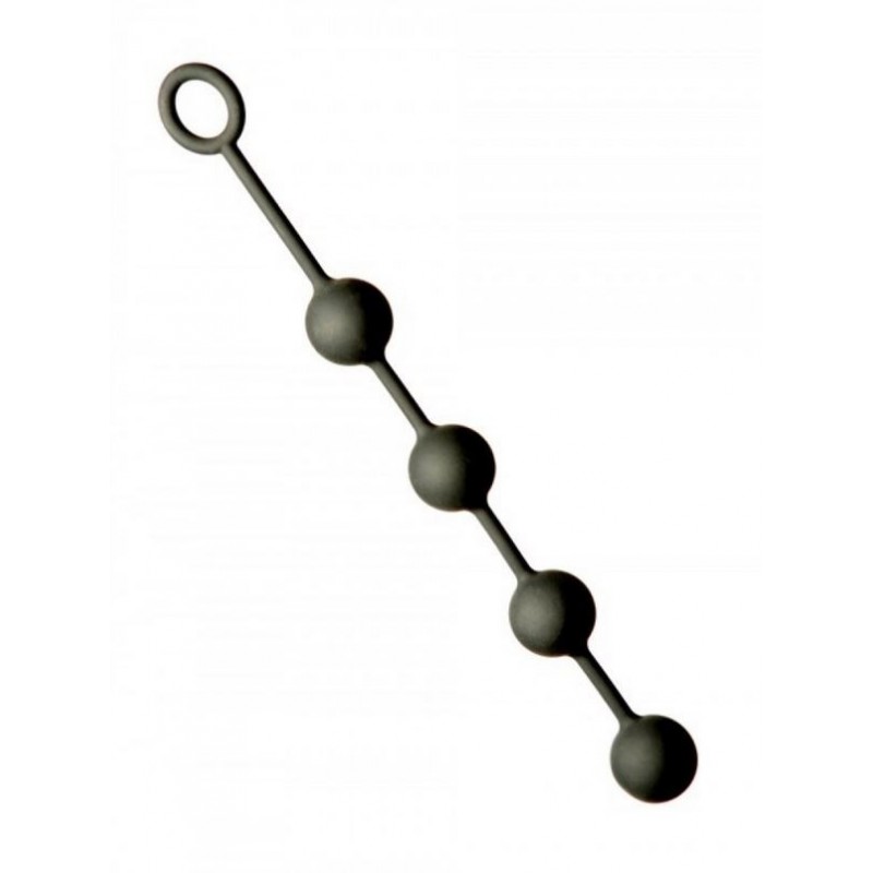 Anal Chain, Rubber Cord, Silicone, L-L-L-L, Black - TOYS